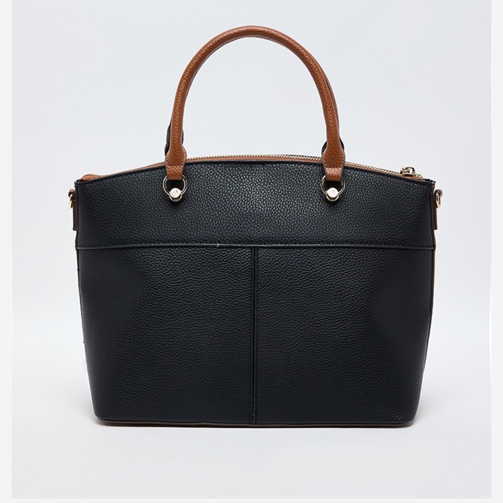 Anne Klein Elegant Black and Brown Handbag - Picture 2 of 4